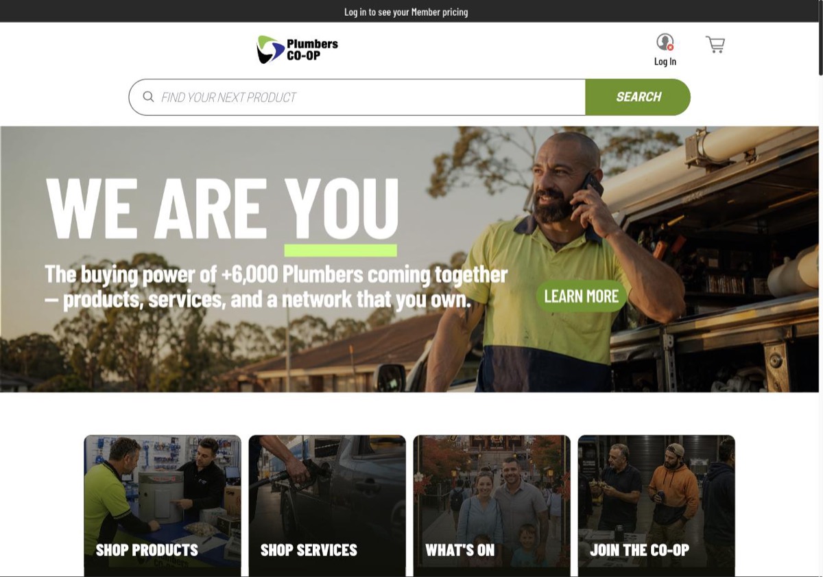 The Plumbers' Co-op member trade store, live